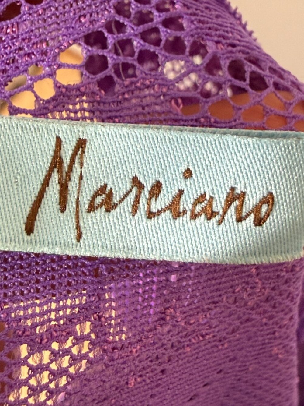 Marciano Corset Cami Top Purple Sequin Lace Beaded Medium Y2K Party Blouse - Picture 9 of 12